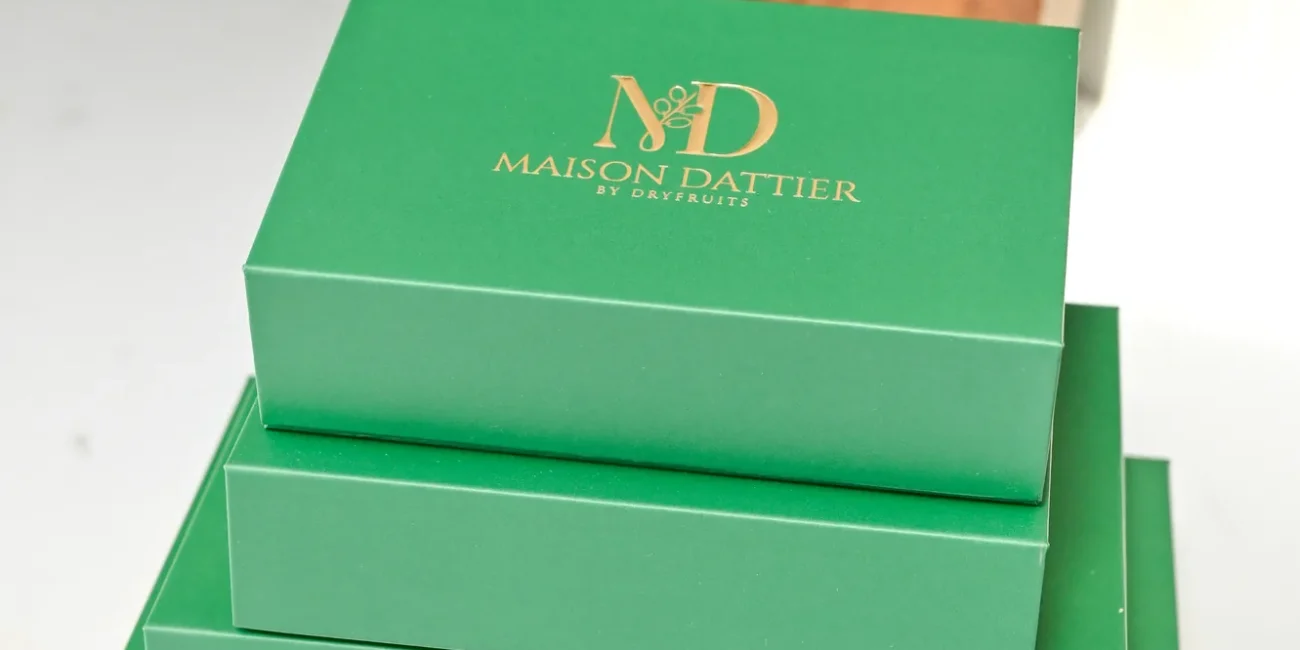 Gamme des quatre coffrets de dattes au chocolat Maison Dattier